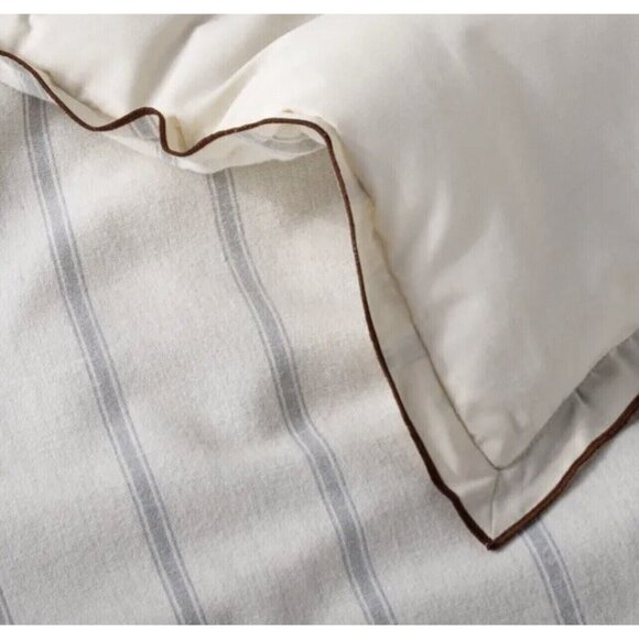 Hearth & Hand with Magnolia Tick Stripe with Contrast Hem Duvet & Sham Set, Twin - Picture 2 of 5